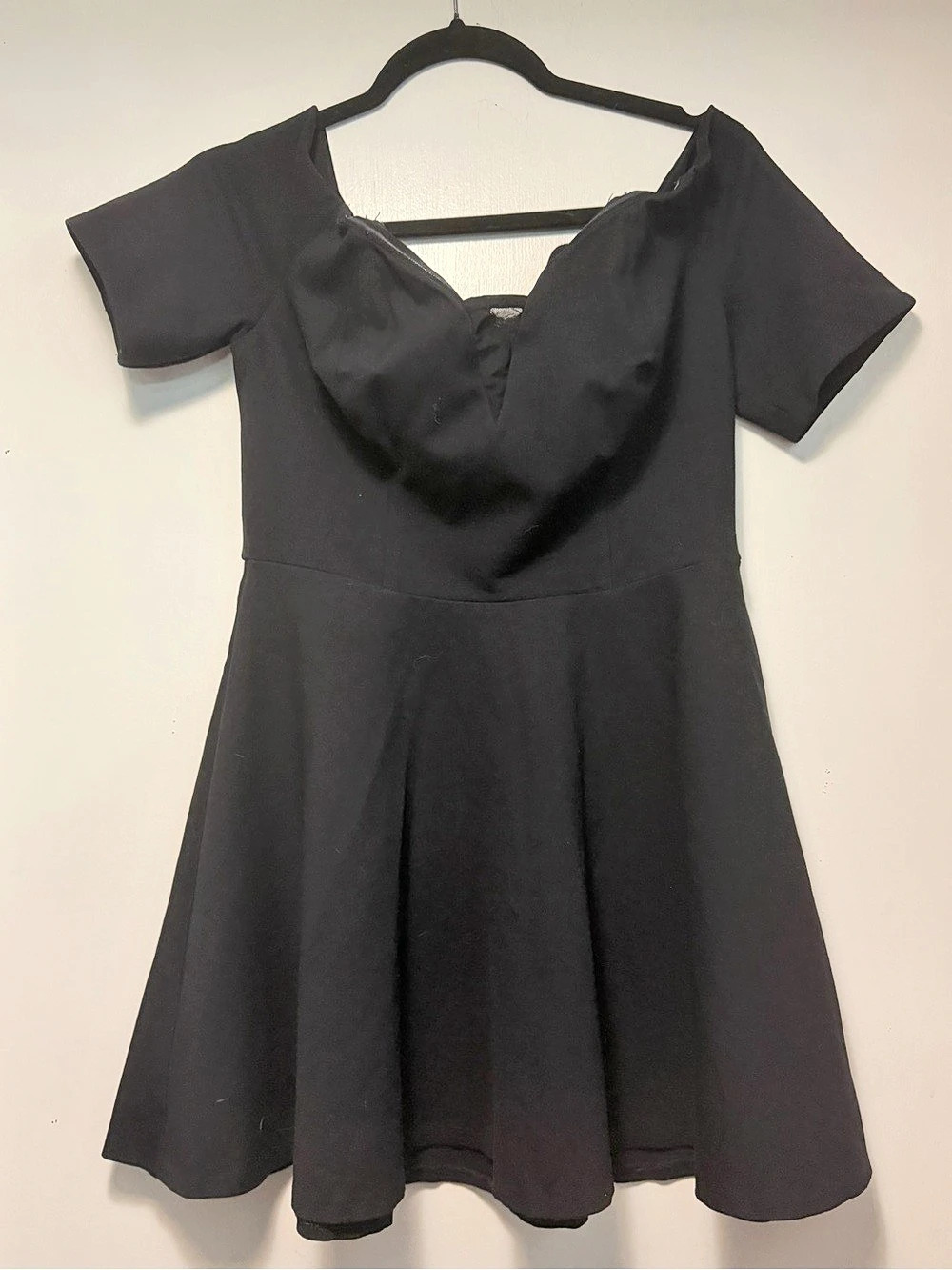 Stunning Guess Black Mini Dress Size 10 Sheer Panels
